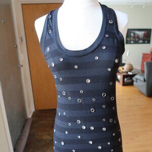 Thomas Wylde black stripes with silver grommets dress/long top/coverup size XS